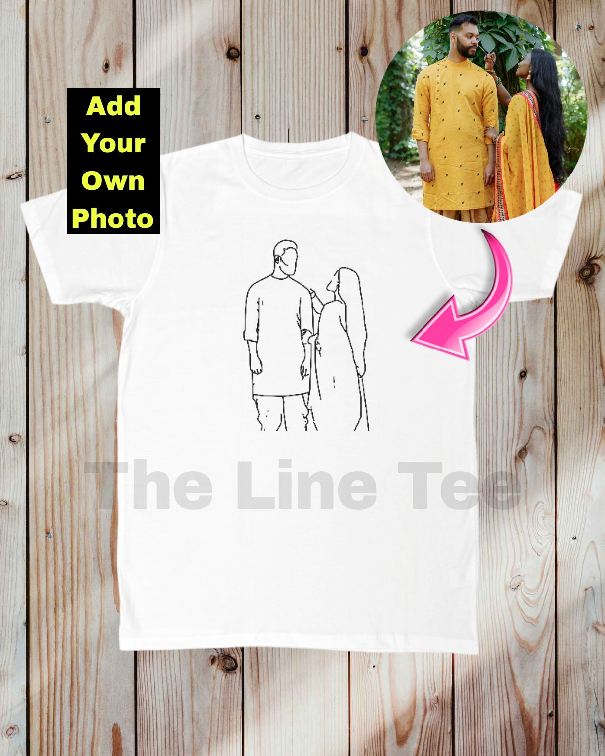 TheLineTee™ Personalized Line Art Premium Unisex T-Shirt