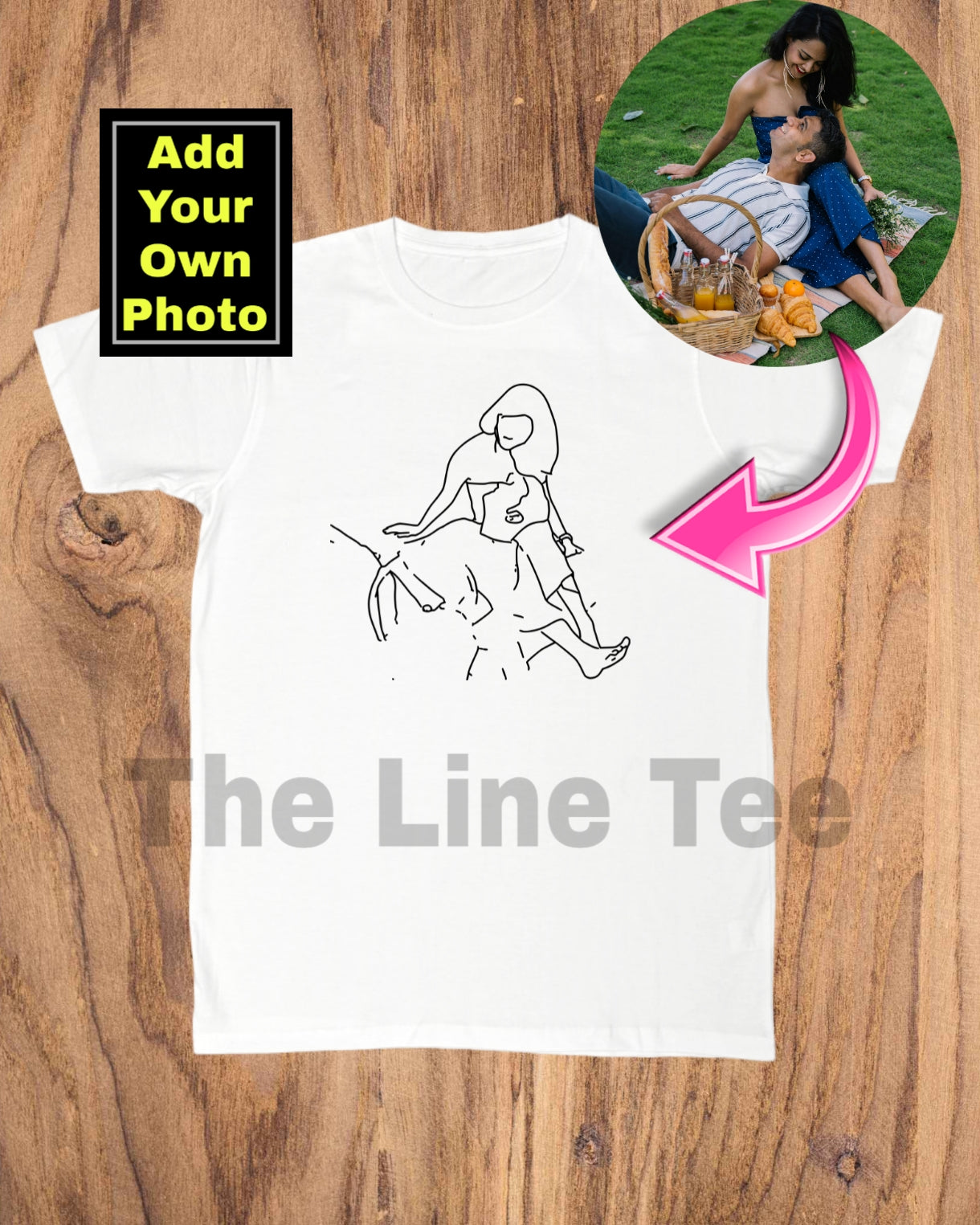 TheLineTee™ Personalized Line Art Premium Unisex T-Shirt