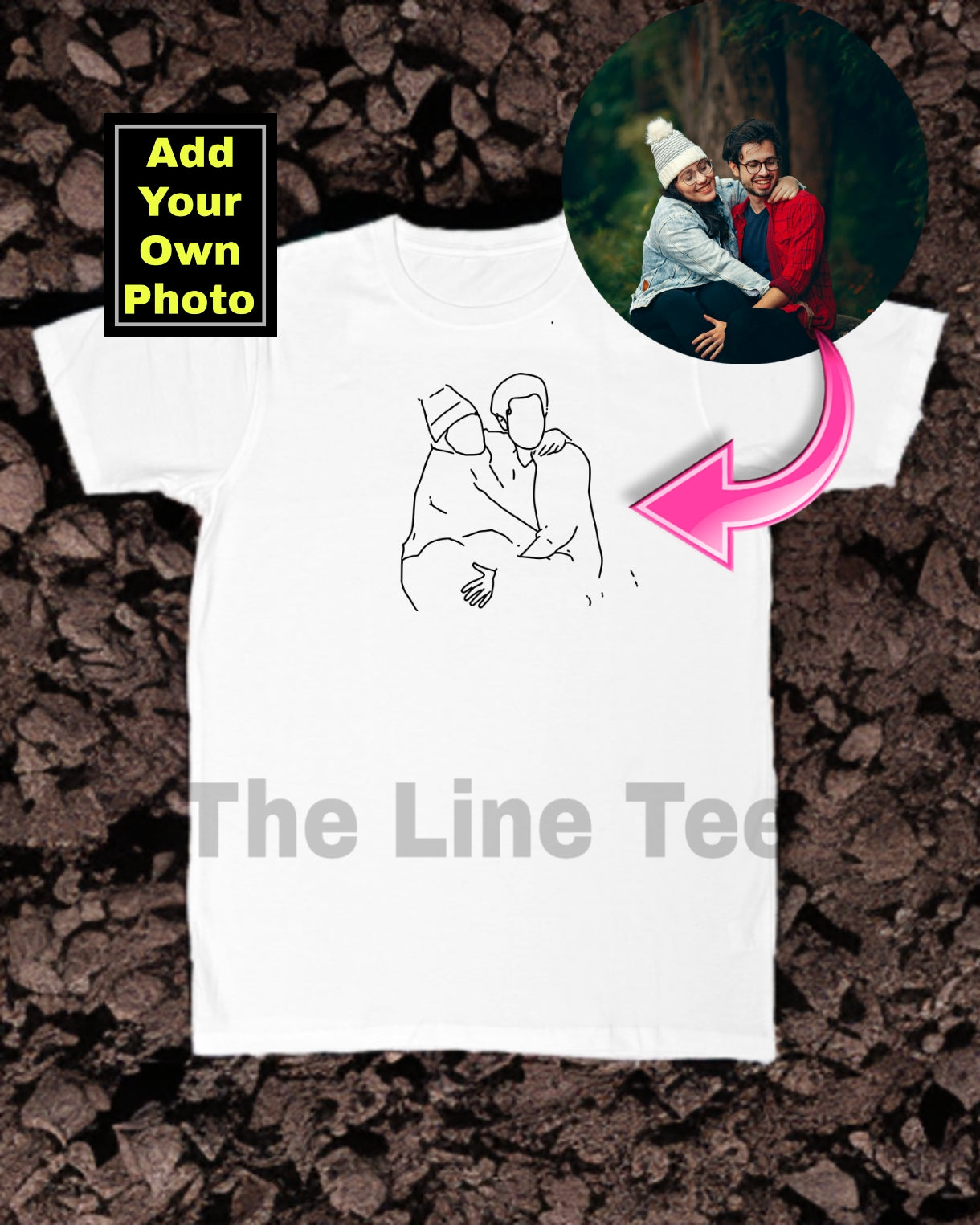 TheLineTee™ Personalized Line Art Premium Unisex T-Shirt