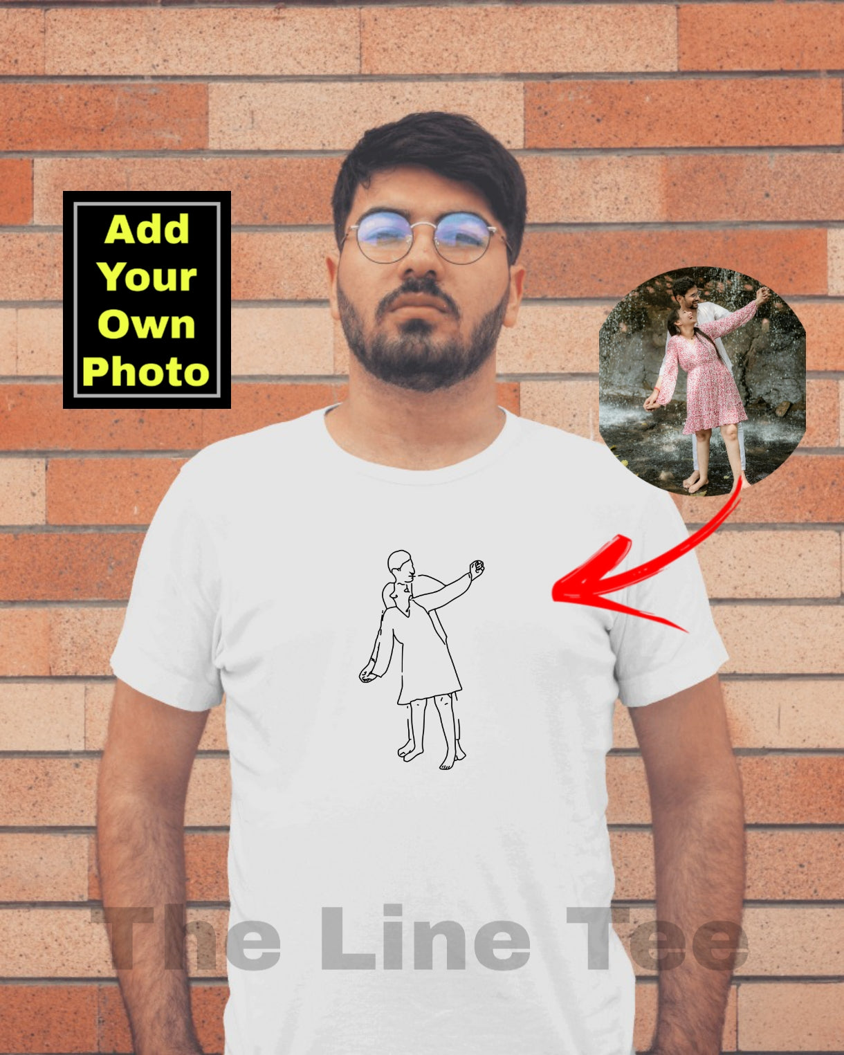 TheLineTee™ Personalized Line Art Premium Unisex T-Shirt